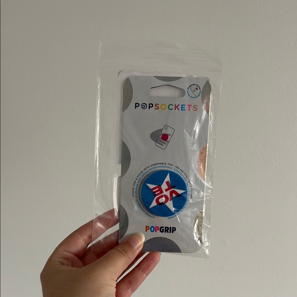 3/$30 BNWT PopSockets PopGrip with Blue and Red Vote design